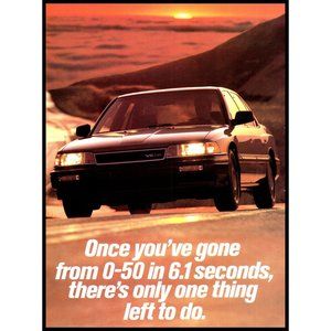 1987 Acura Legend V6 Sedan Vintage Print Ad Sunset Windy Highway Wall Art Photo